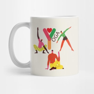 Colorful People YOGA Poses Mug